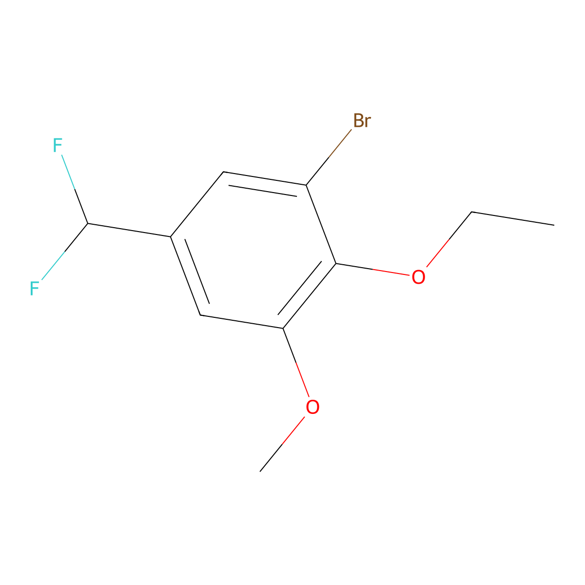 1-Bromo-5-(difluoromethyl)-2-ethoxy-3-methoxybenzene molecular structure, CAS 2248295-66-9