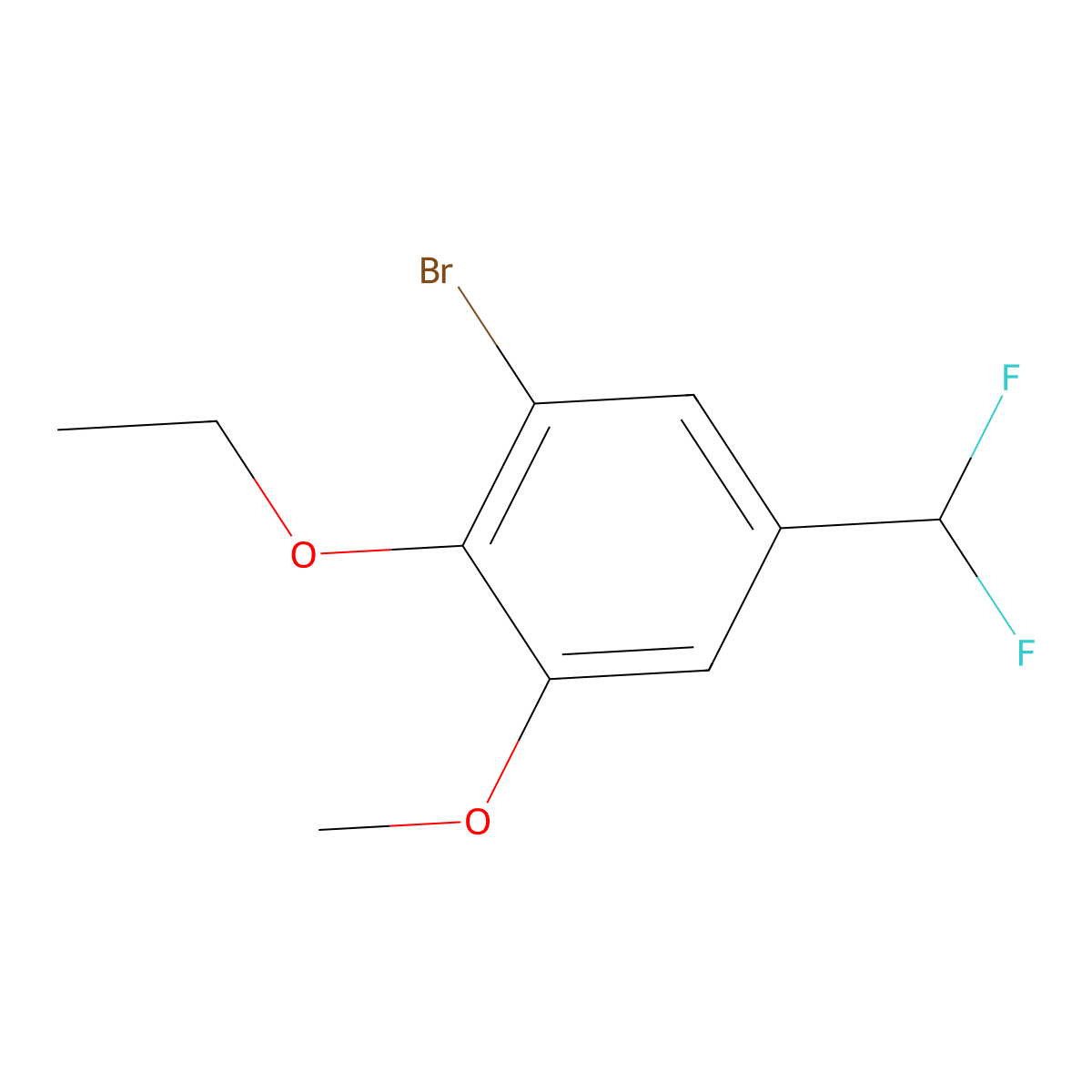 1-Bromo-5-(difluoromethyl)-2-ethoxy-3-methoxybenzene molecular structure, CAS 2248295-66-9