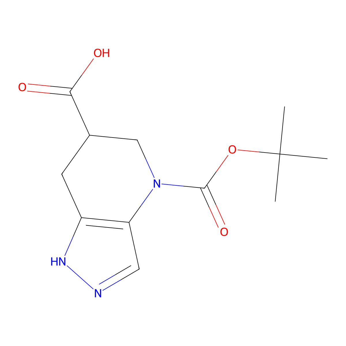 4-[(tert-butoxy)carbonyl]-1H,4H,5H,6H,7H-pyrazolo[4,3-b]pyridine-6-carboxylic acid molecular structure, CAS 2248295-73-8