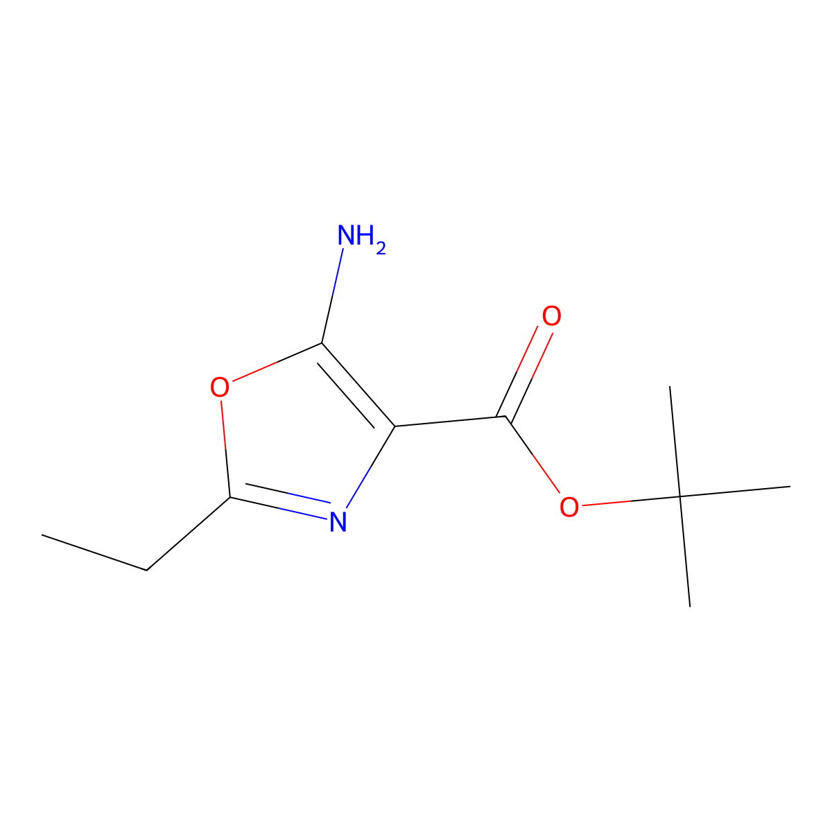 Tert-butyl 5-amino-2-ethyl-1,3-oxazole-4-carboxylate molecular structure, CAS 2248296-42-4