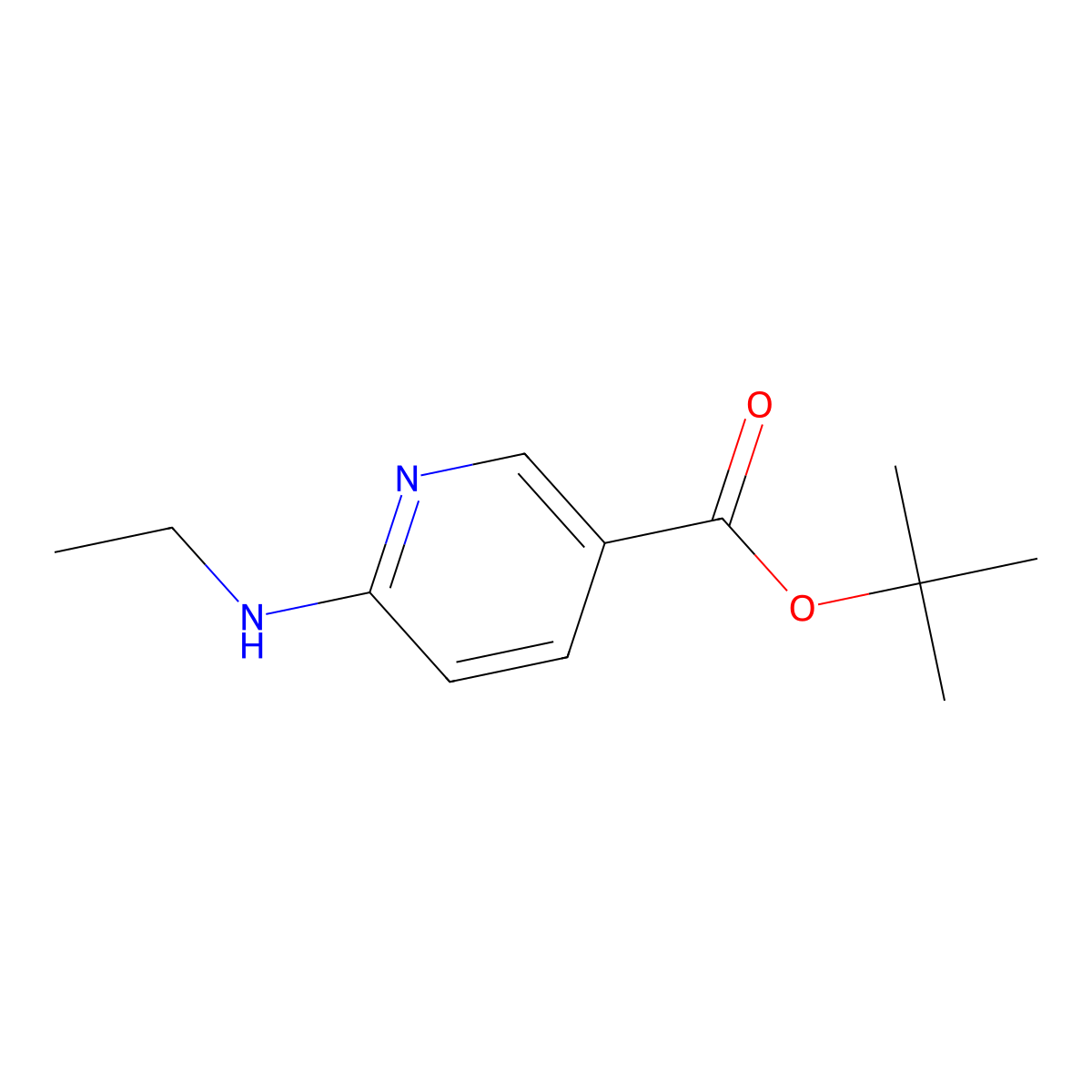 Tert-butyl 6-(ethylamino)pyridine-3-carboxylate molecular structure, CAS 2248296-58-2