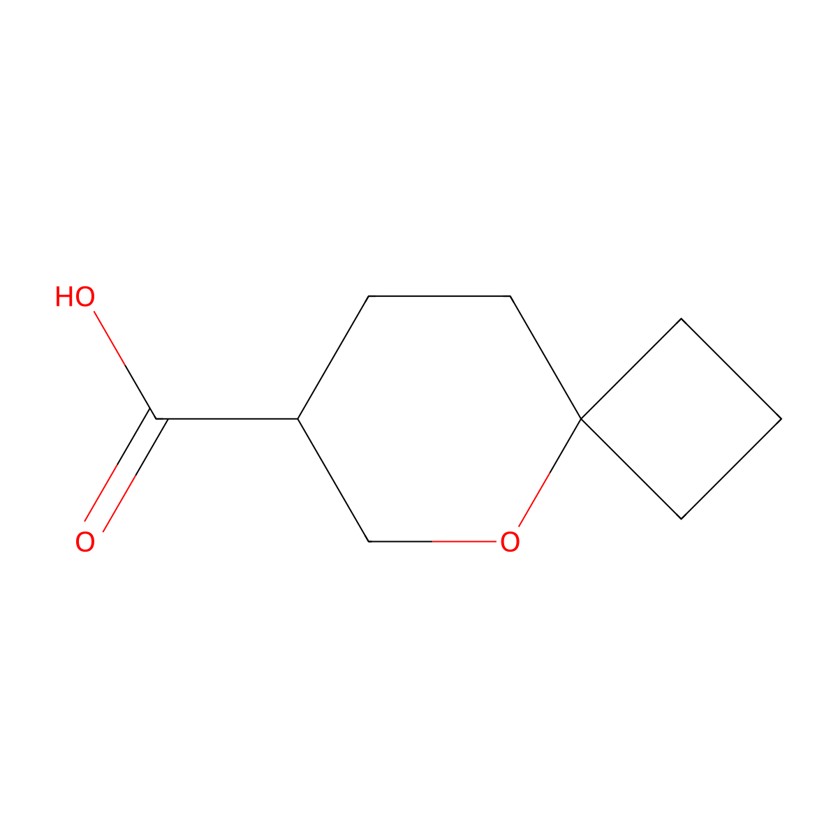 5-Oxaspiro[3.5]nonane-7-carboxylic acid molecular structure, CAS 2248296-76-4