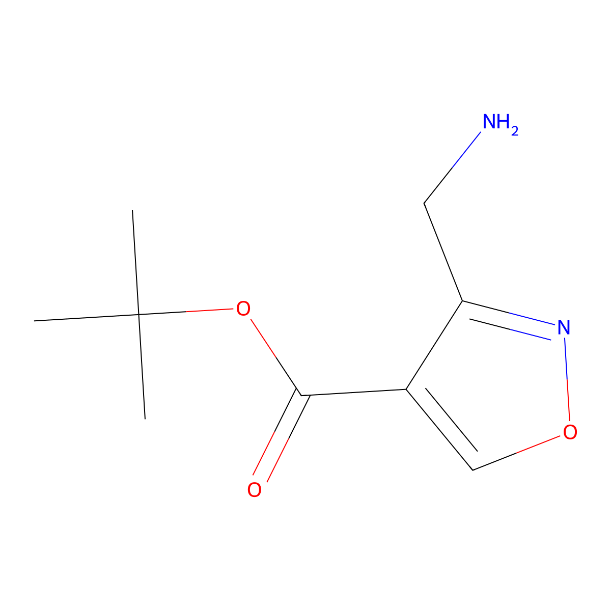 Tert-butyl 3-(aminomethyl)-1,2-oxazole-4-carboxylate molecular structure, CAS 2248296-85-5