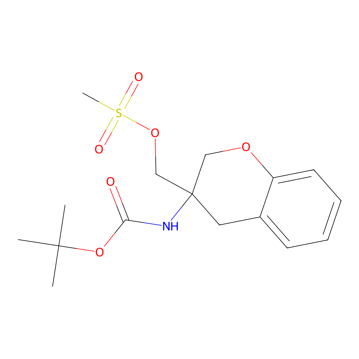 tert-butyl N-{3-[(methanesulfonyloxy)methyl]-3,4-dihydro-2H-1-benzopyran-3-yl}carbamate molecular structure, CAS 2248297-93-8