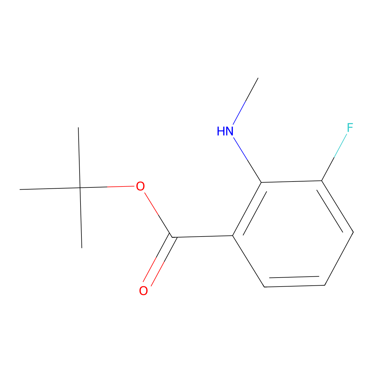 Tert-butyl 3-fluoro-2-(methylamino)benzoate molecular structure, CAS 2248298-04-4
