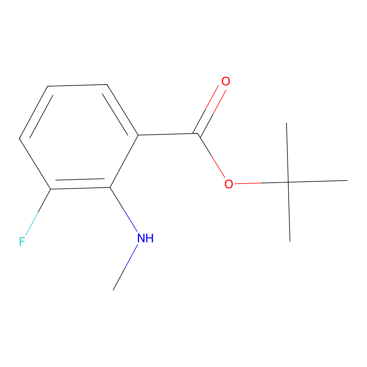 Tert-butyl 3-fluoro-2-(methylamino)benzoate molecular structure, CAS 2248298-04-4