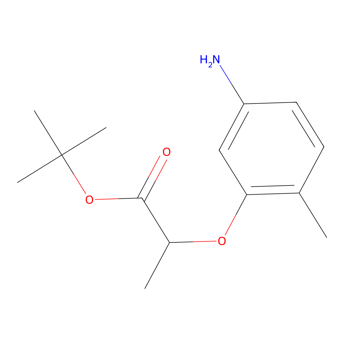 Tert-butyl 2-(5-amino-2-methylphenoxy)propanoate molecular structure, CAS 2248298-05-5