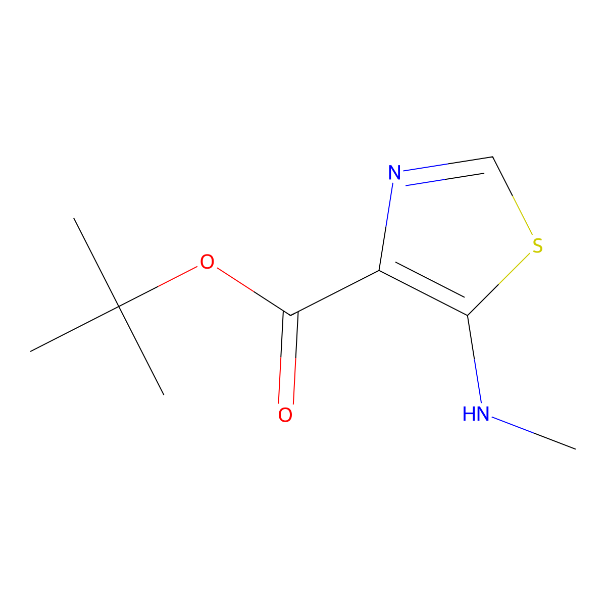 Tert-butyl 5-(methylamino)-1,3-thiazole-4-carboxylate molecular structure, CAS 2248298-19-1