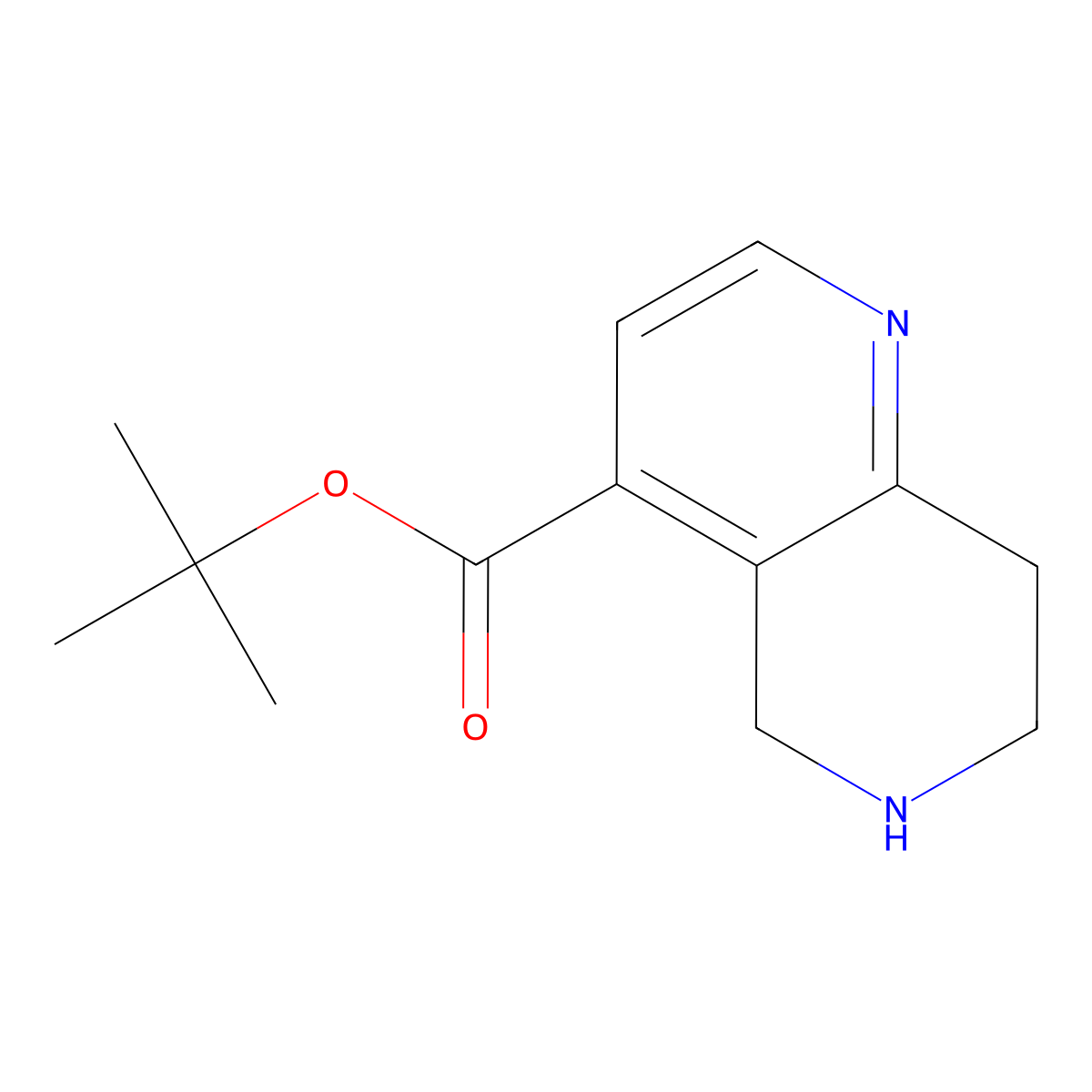 Tert-butyl 5,6,7,8-tetrahydro-1,6-naphthyridine-4-carboxylate molecular structure, CAS 2248299-67-2