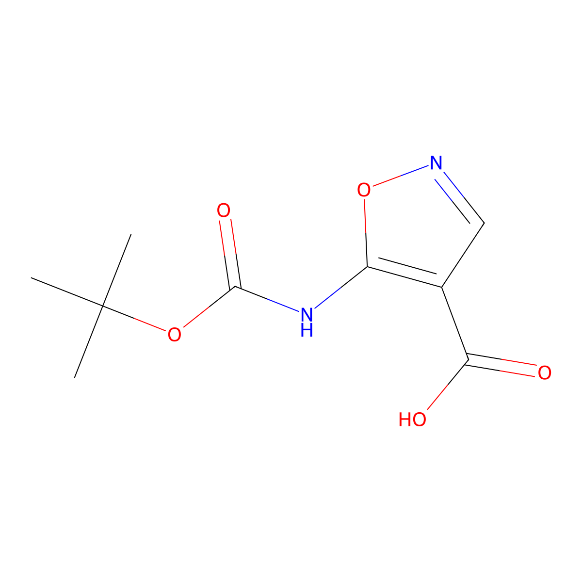 5-{[(Tert-butoxy)carbonyl]amino}-1,2-oxazole-4-carboxylic acid molecular structure, CAS 2248299-77-4