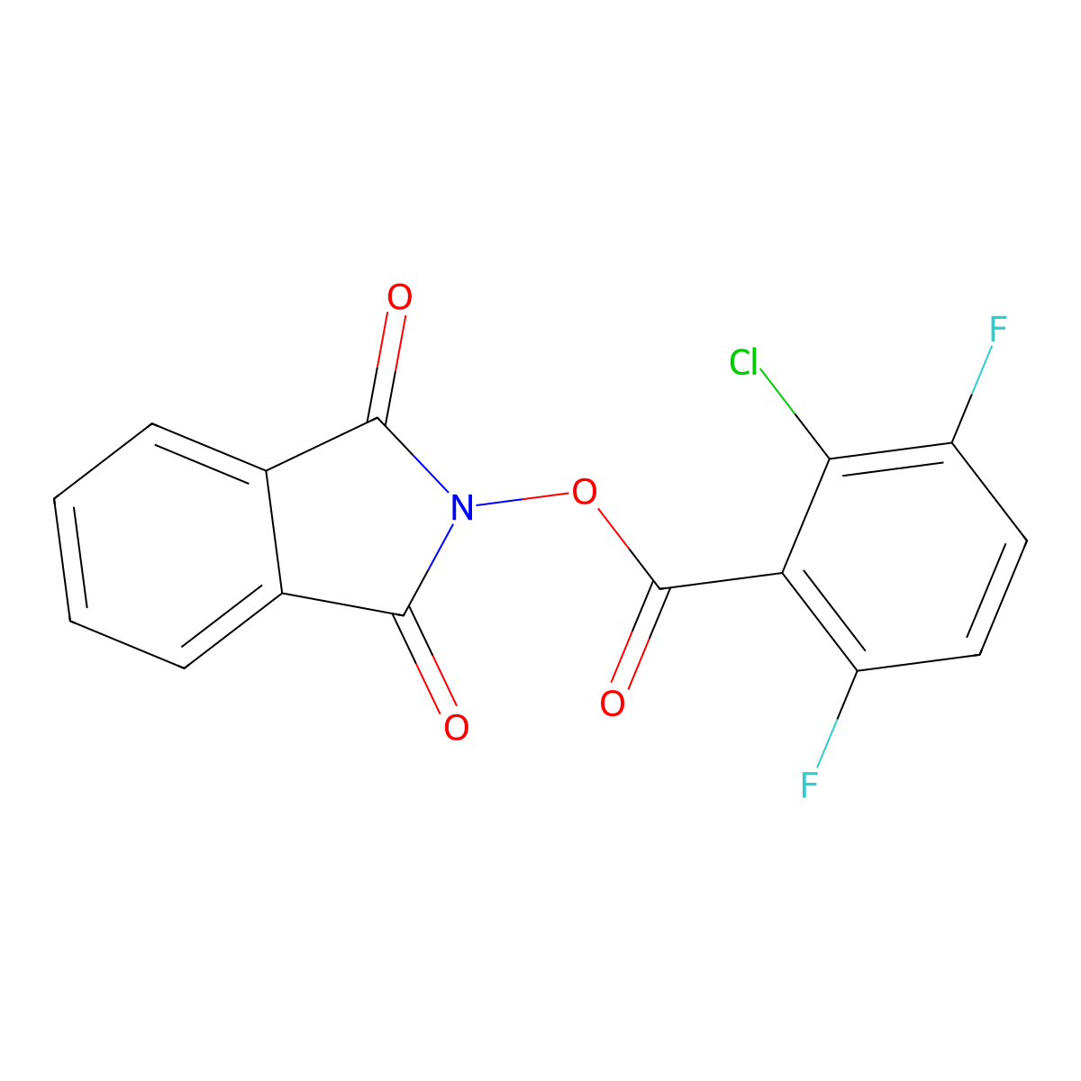 1,3-dioxo-2,3-dihydro-1H-isoindol-2-yl 2-chloro-3,6-difluorobenzoate molecular structure, CAS 2248299-95-6