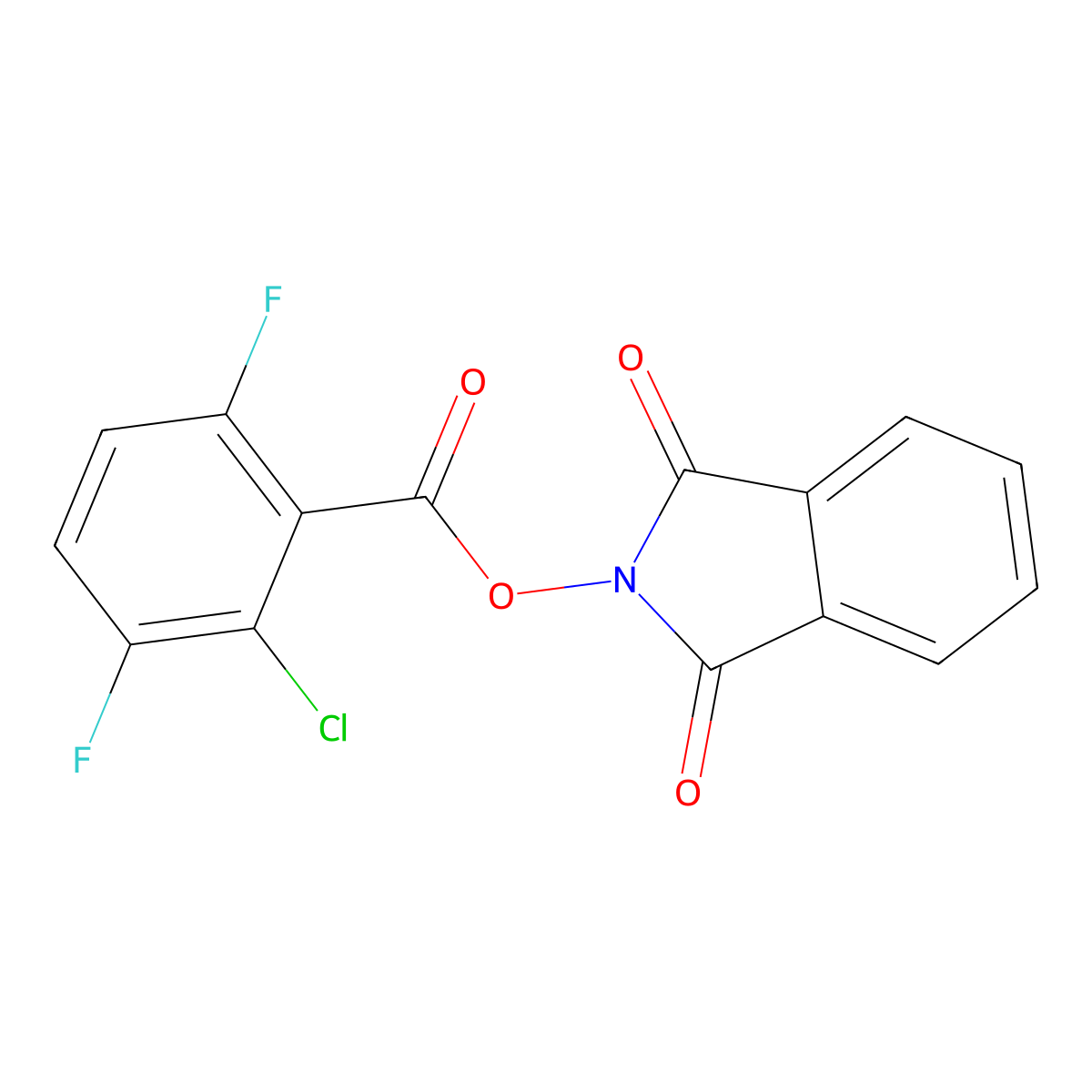 1,3-dioxo-2,3-dihydro-1H-isoindol-2-yl 2-chloro-3,6-difluorobenzoate molecular structure, CAS 2248299-95-6