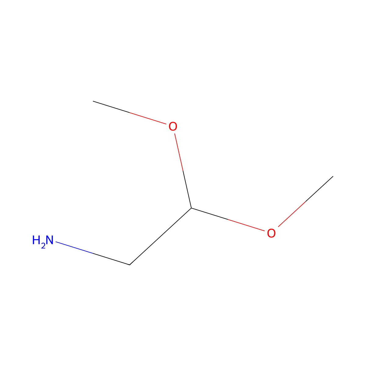 Aminoacetaldehyde dimethyl acetal molecular structure, CAS 22483-09-6