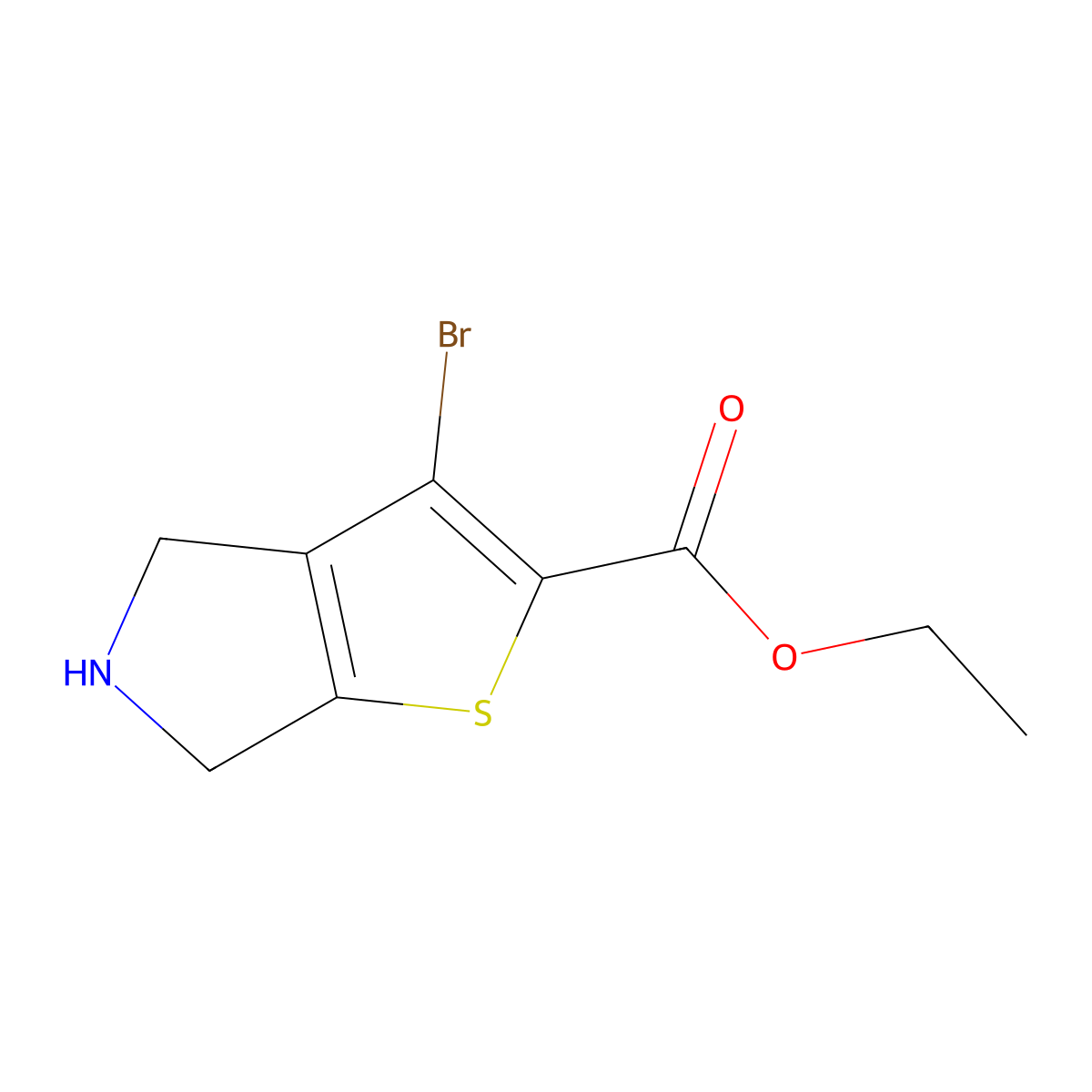 ethyl 3-bromo-4H,5H,6H-thieno[2,3-c]pyrrole-2-carboxylate molecular structure, CAS 2248300-12-9