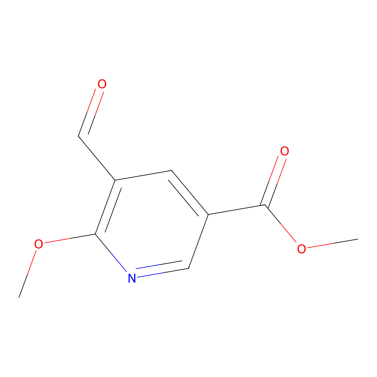 Methyl 5-formyl-6-methoxynicotinate molecular structure, CAS 2248300-78-7