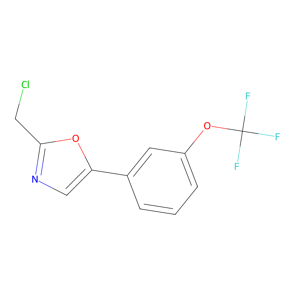 2-(Chloromethyl)-5-[3-(trifluoromethoxy)phenyl]-1,3-oxazole molecular structure, CAS 2248301-08-6