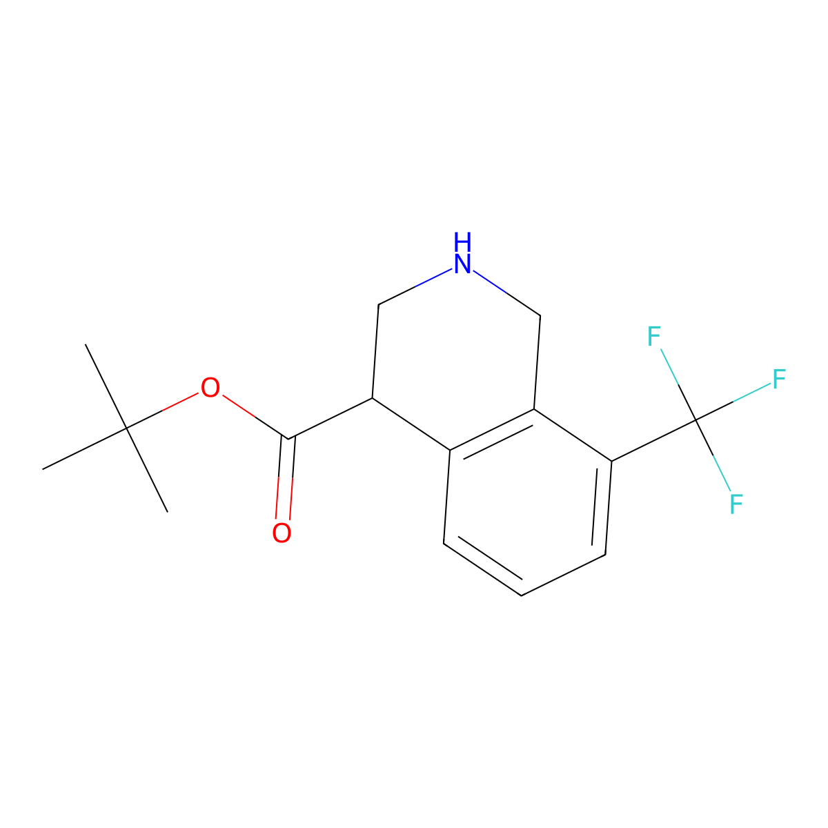 Tert-butyl 8-(trifluoromethyl)-1,2,3,4-tetrahydroisoquinoline-4-carboxylate molecular structure, CAS 2248301-13-3
