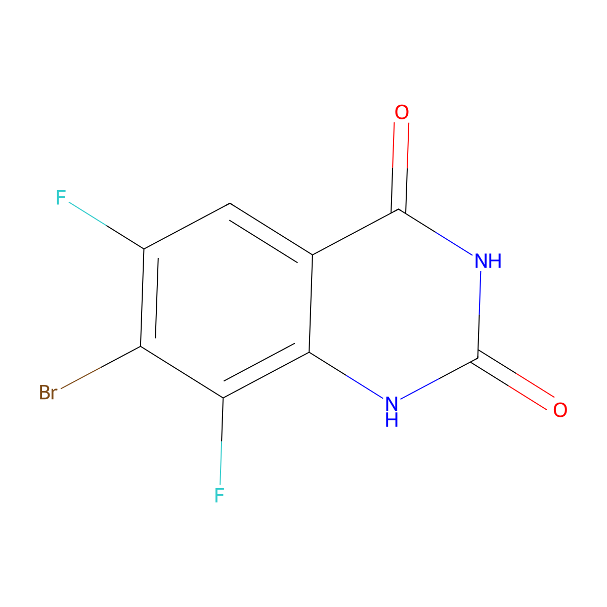 7-Bromo-6,8-difluoro-1,2,3,4-tetrahydroquinazoline-2,4-dione molecular structure, CAS 2248301-65-5