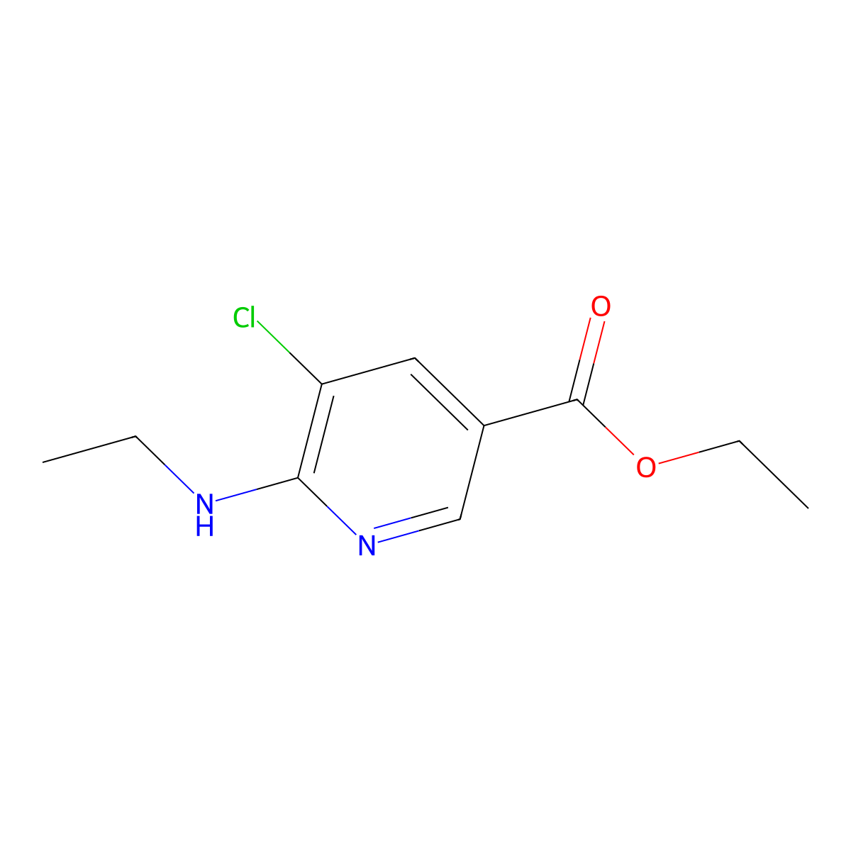 Ethyl 5-chloro-6-(ethylamino)pyridine-3-carboxylate molecular structure, CAS 2248301-66-6