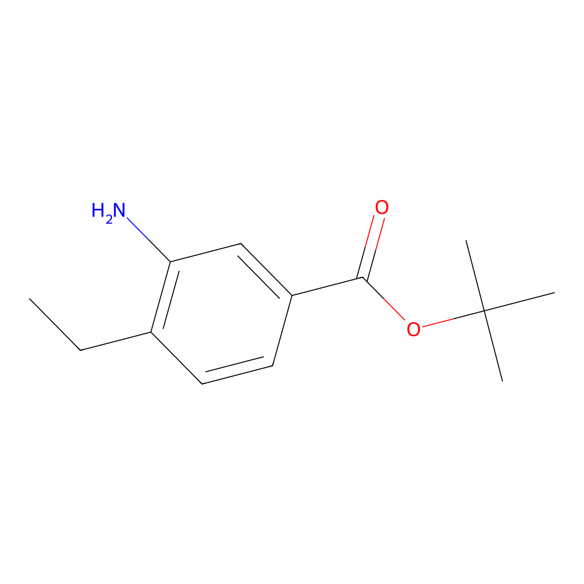 Tert-butyl 3-amino-4-ethylbenzoate molecular structure, CAS 2248301-67-7