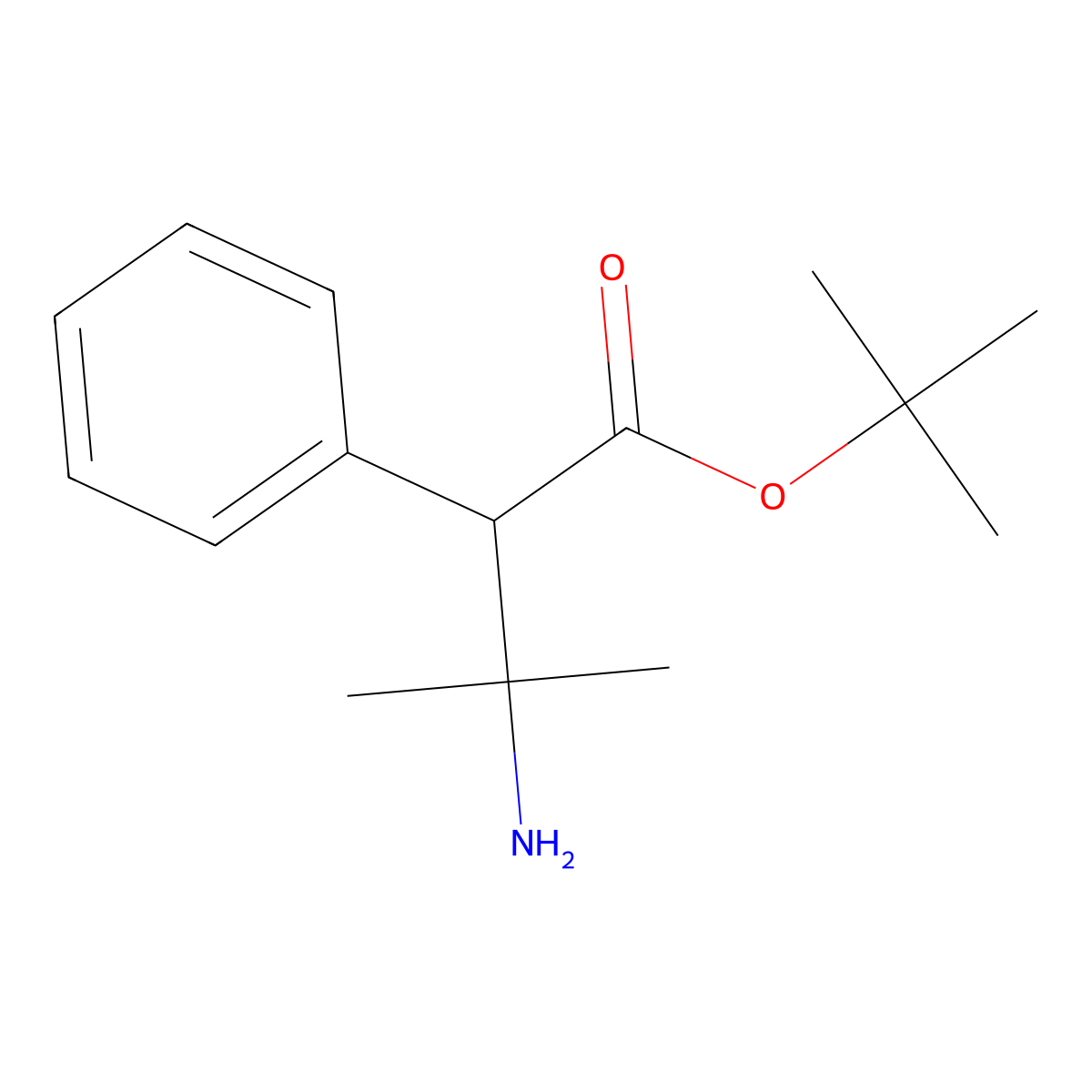 Tert-butyl 3-amino-3-methyl-2-phenylbutanoate molecular structure, CAS 2248302-83-0