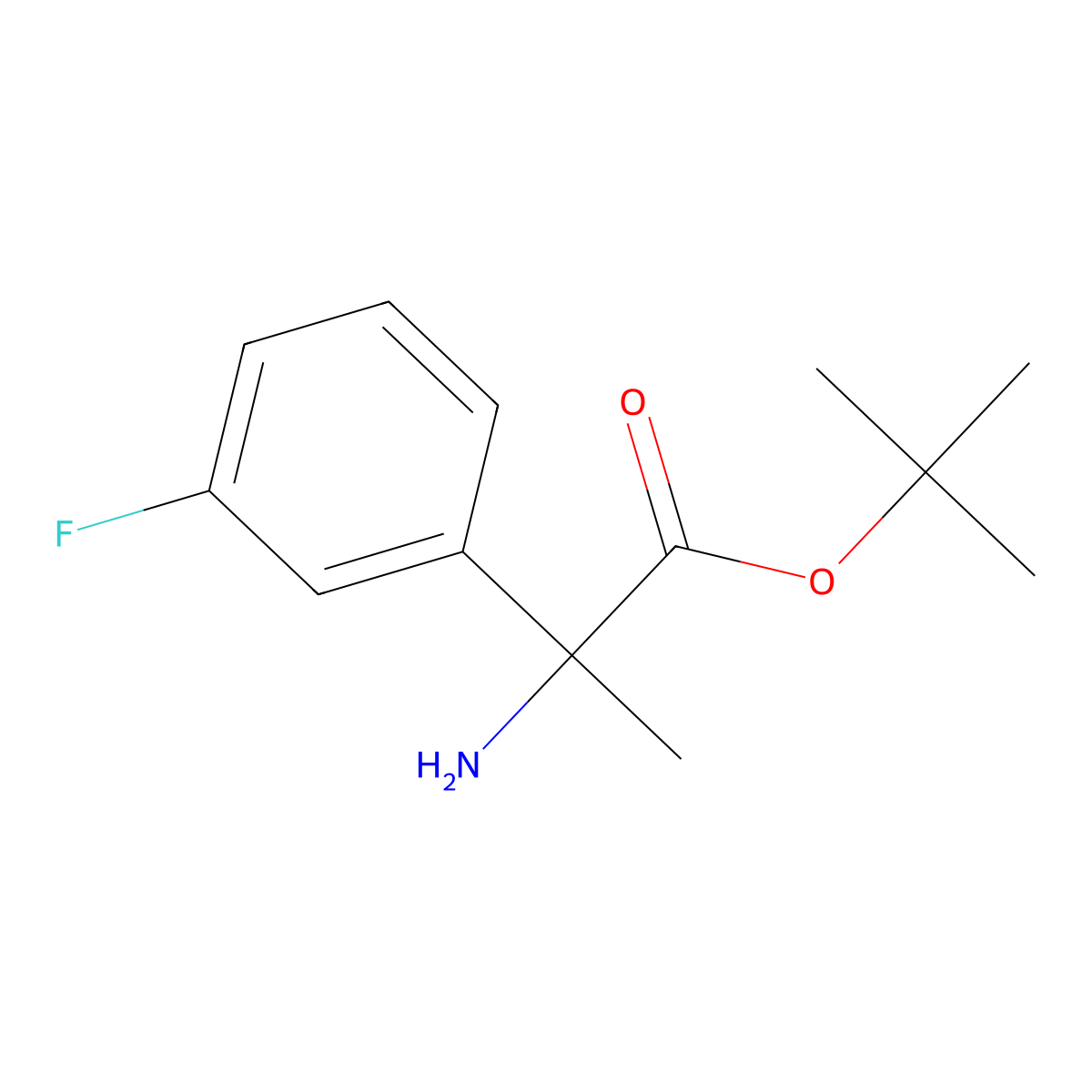 Tert-butyl 2-amino-2-(3-fluorophenyl)propanoate molecular structure, CAS 2248303-76-4