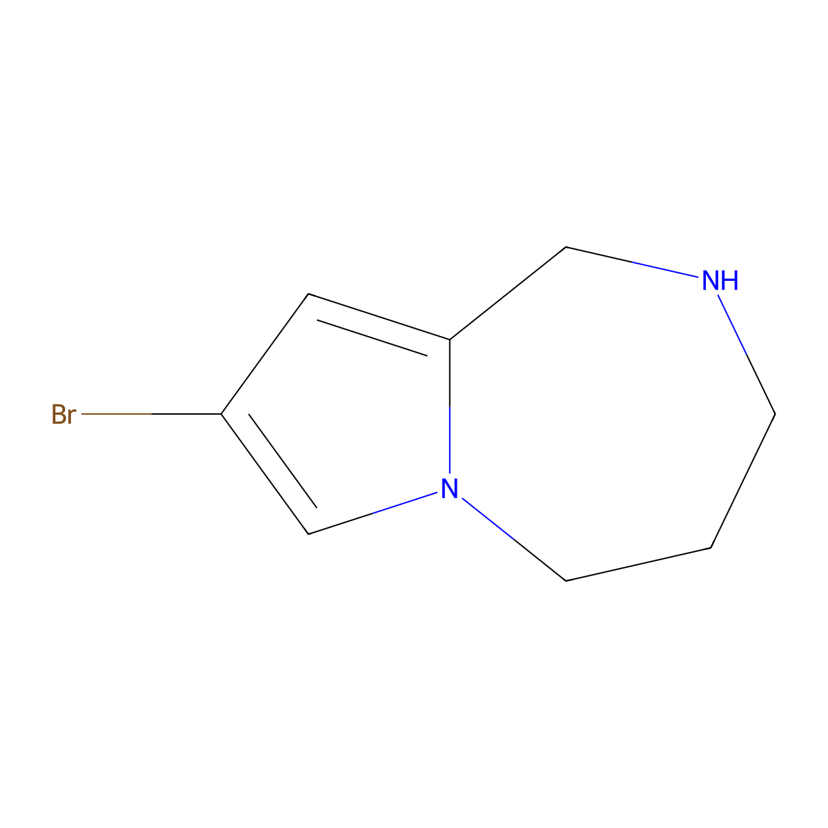 8-bromo-1H,2H,3H,4H,5H-pyrrolo[1,2-a][1,4]diazepine molecular structure, CAS 2248303-93-5