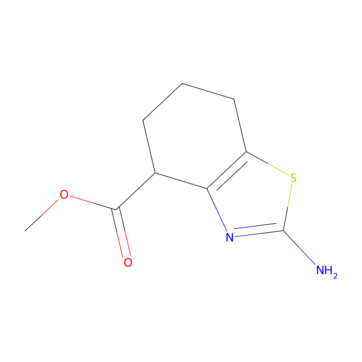 Methyl 2-amino-4,5,6,7-tetrahydro-1,3-benzothiazole-4-carboxylate molecular structure, CAS 2248305-13-5