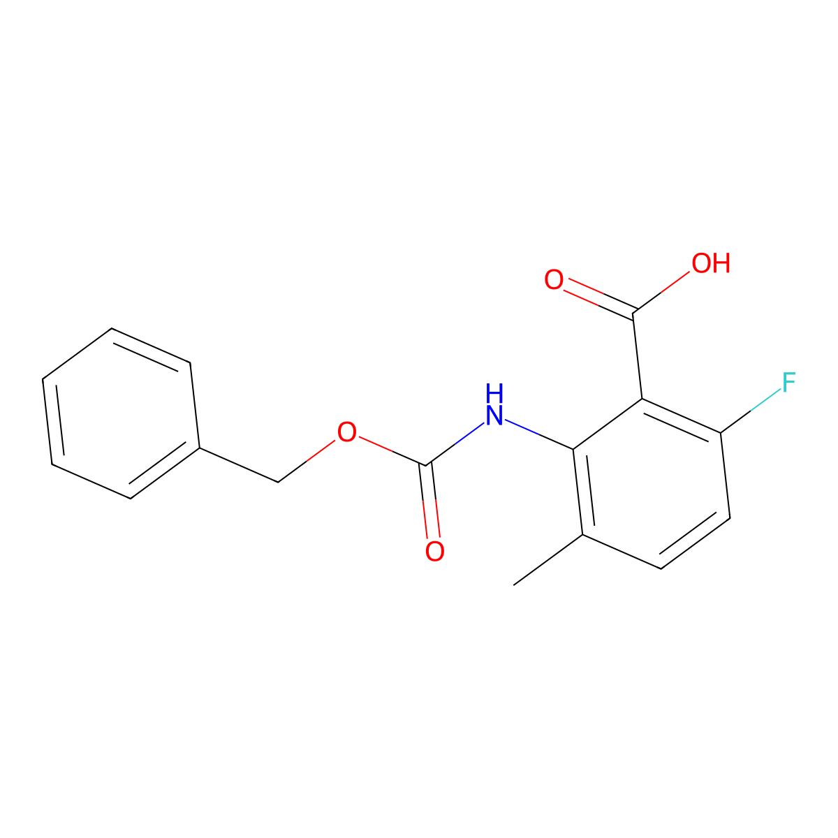 2-{[(Benzyloxy)carbonyl]amino}-6-fluoro-3-methylbenzoic acid molecular structure, CAS 2248305-14-6