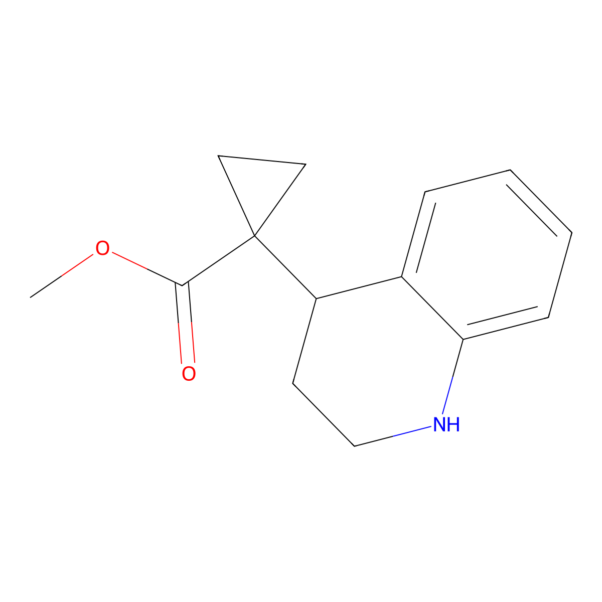 Methyl 1-(1,2,3,4-tetrahydroquinolin-4-yl)cyclopropane-1-carboxylate molecular structure, CAS 2248305-24-8