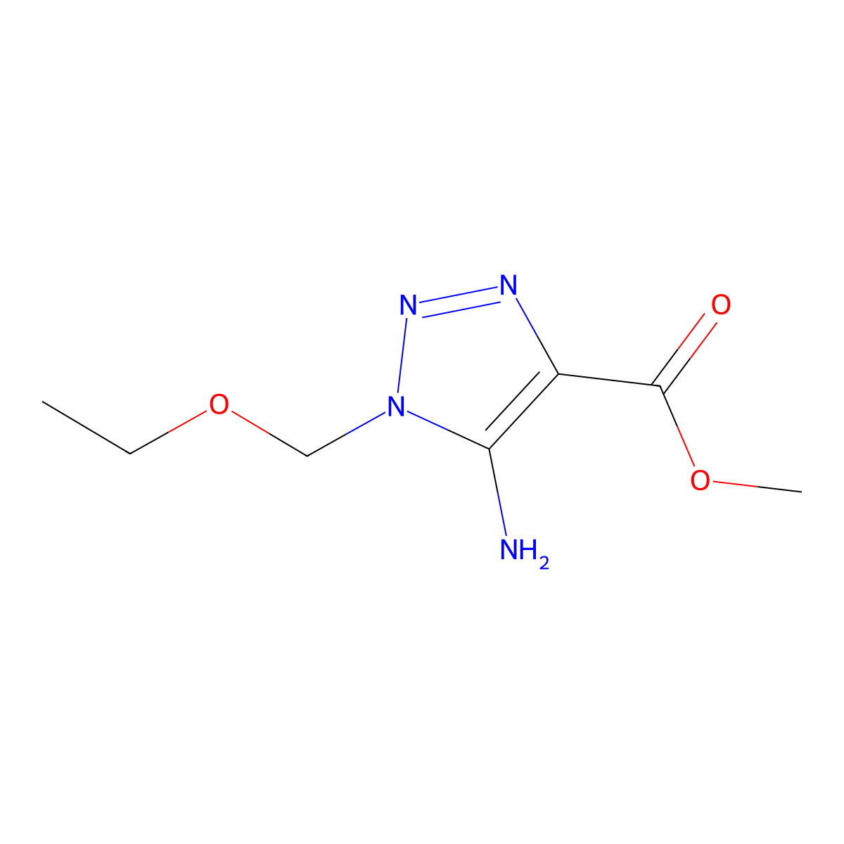 methyl 5-amino-1-(ethoxymethyl)-1H-1,2,3-triazole-4-carboxylate molecular structure, CAS 2248305-35-1