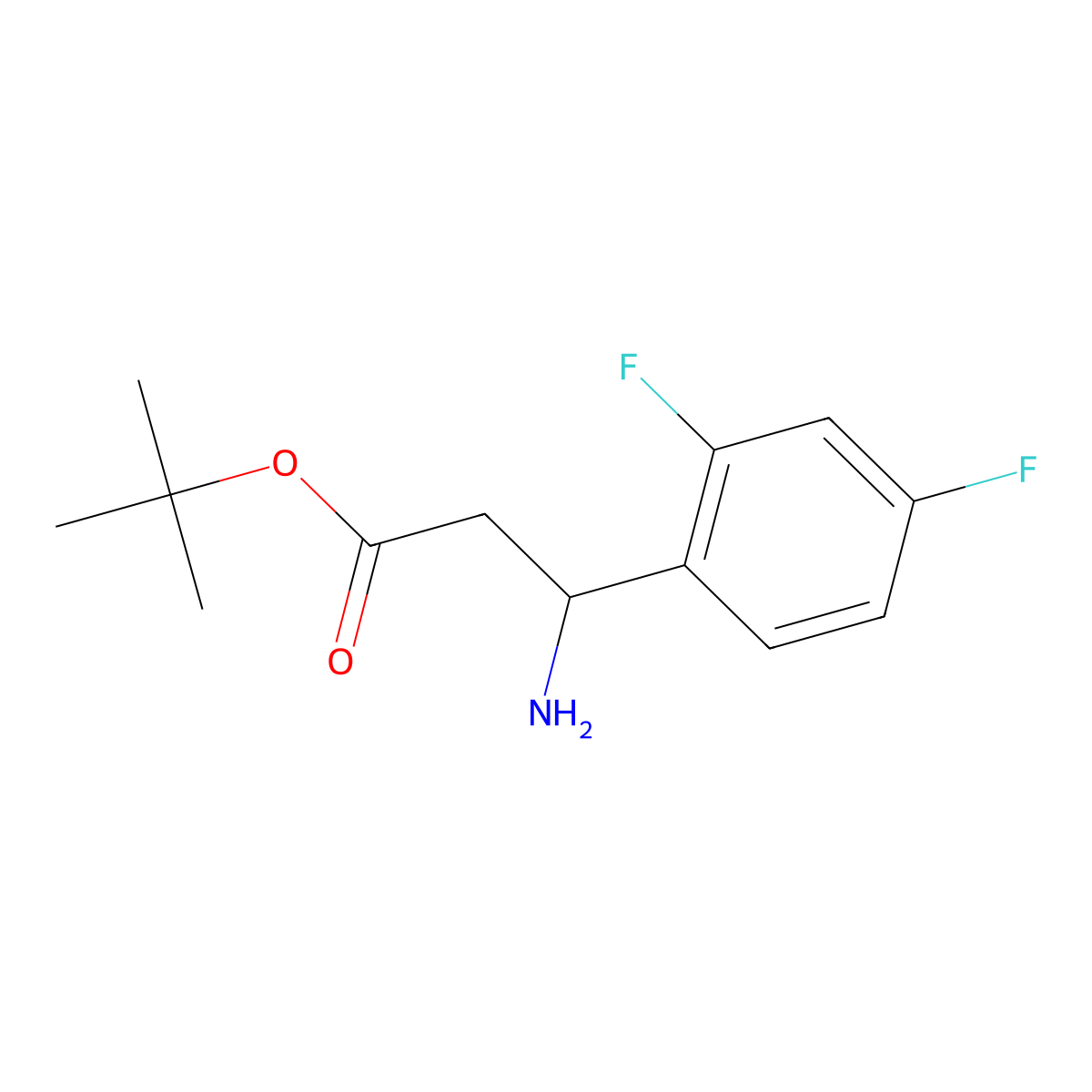 Tert-butyl 3-amino-3-(2,4-difluorophenyl)propanoate molecular structure, CAS 2248305-73-7
