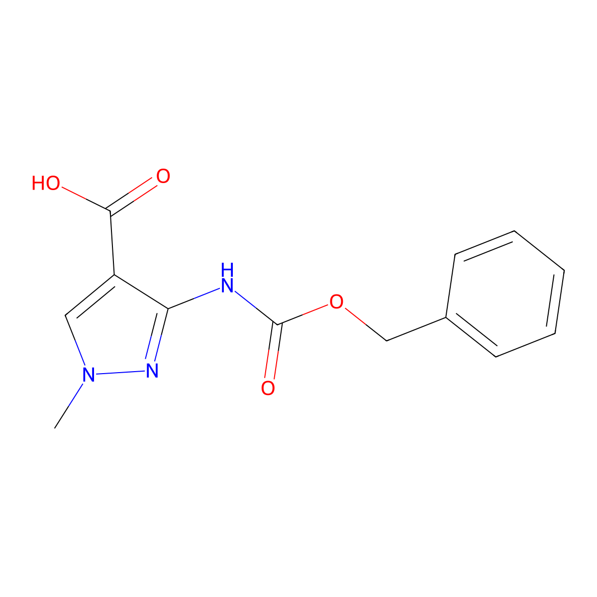 3-{[(benzyloxy)carbonyl]amino}-1-methyl-1H-pyrazole-4-carboxylic acid molecular structure, CAS 2248306-04-7