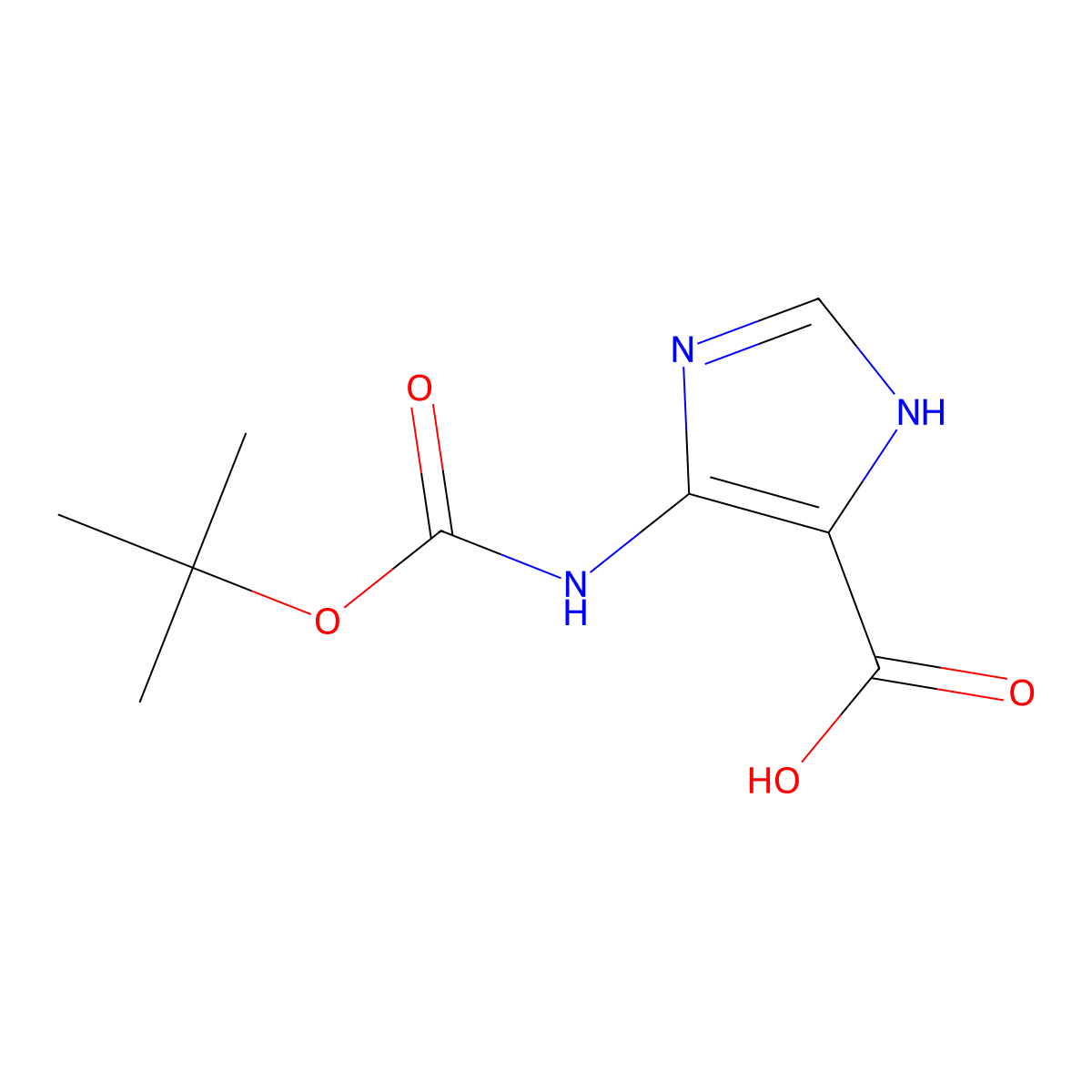 5-{[(tert-butoxy)carbonyl]amino}-1H-imidazole-4-carboxylic acid molecular structure, CAS 2248306-80-9