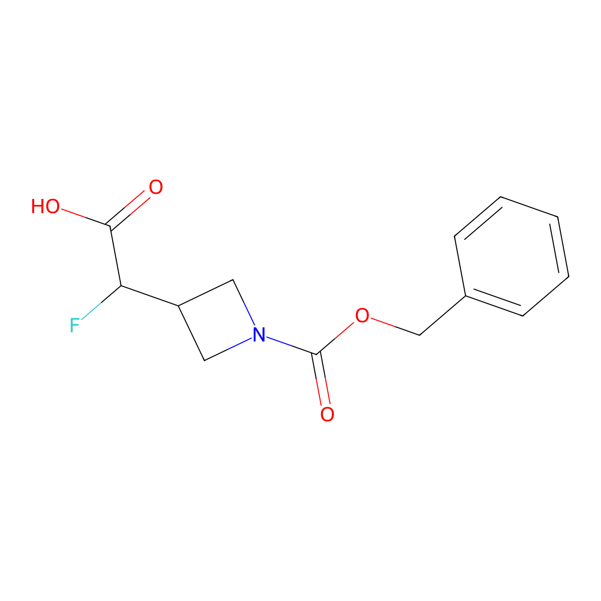 2-{1-[(Benzyloxy)carbonyl]azetidin-3-yl}-2-fluoroacetic acid molecular structure, CAS 2248306-85-4