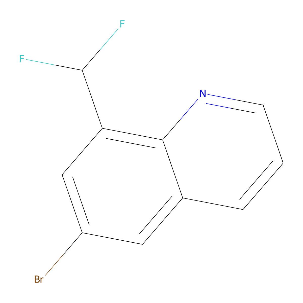 6-Bromo-8-(difluoromethyl)quinoline molecular structure, CAS 2248307-00-6