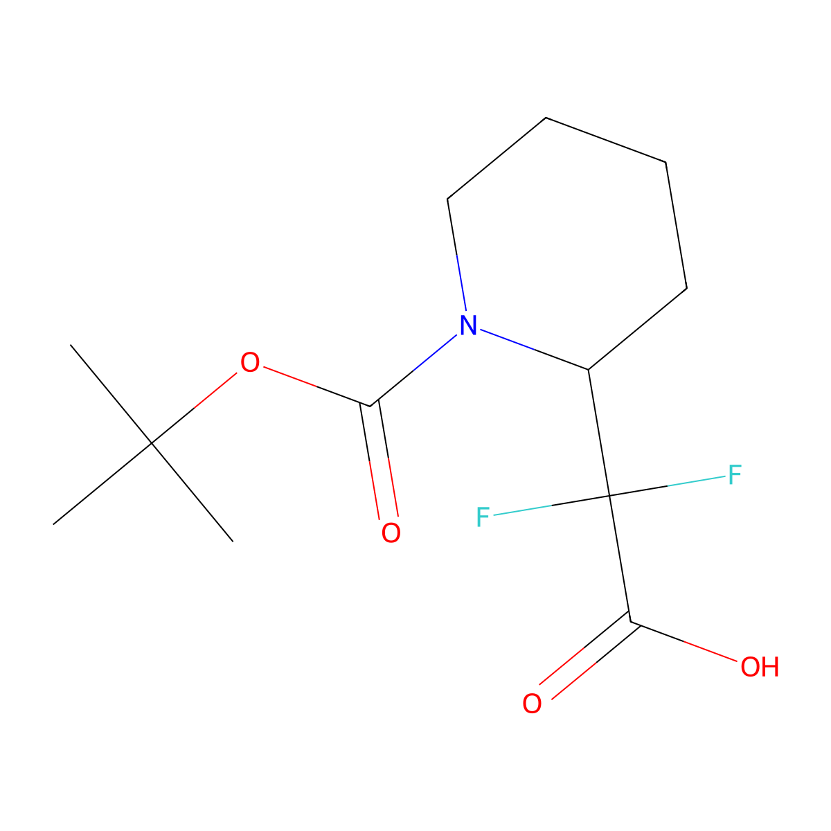 2-{1-[(Tert-butoxy)carbonyl]piperidin-2-yl}-2,2-difluoroacetic acid molecular structure, CAS 2248307-09-5