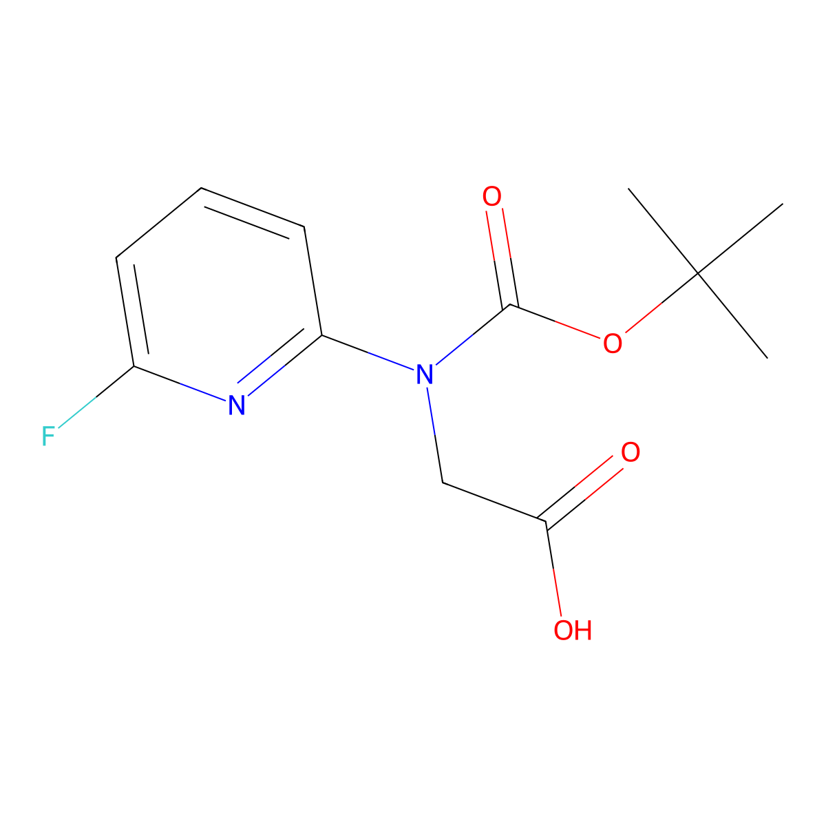 2-{[(Tert-butoxy)carbonyl](6-fluoropyridin-2-yl)amino}acetic acid molecular structure, CAS 2248307-59-5