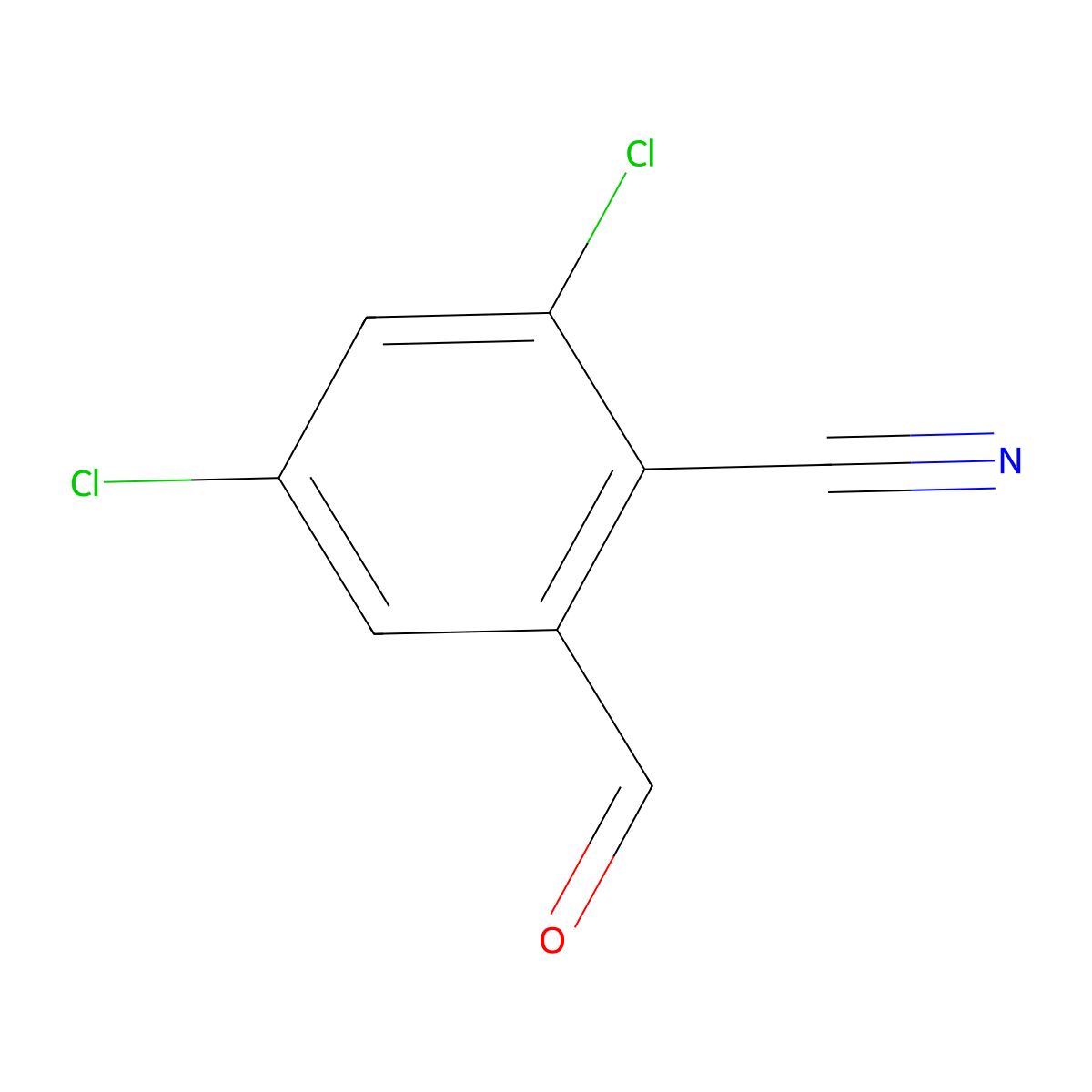 2,4-Dichloro-6-formylbenzonitrile molecular structure, CAS 2248307-80-2