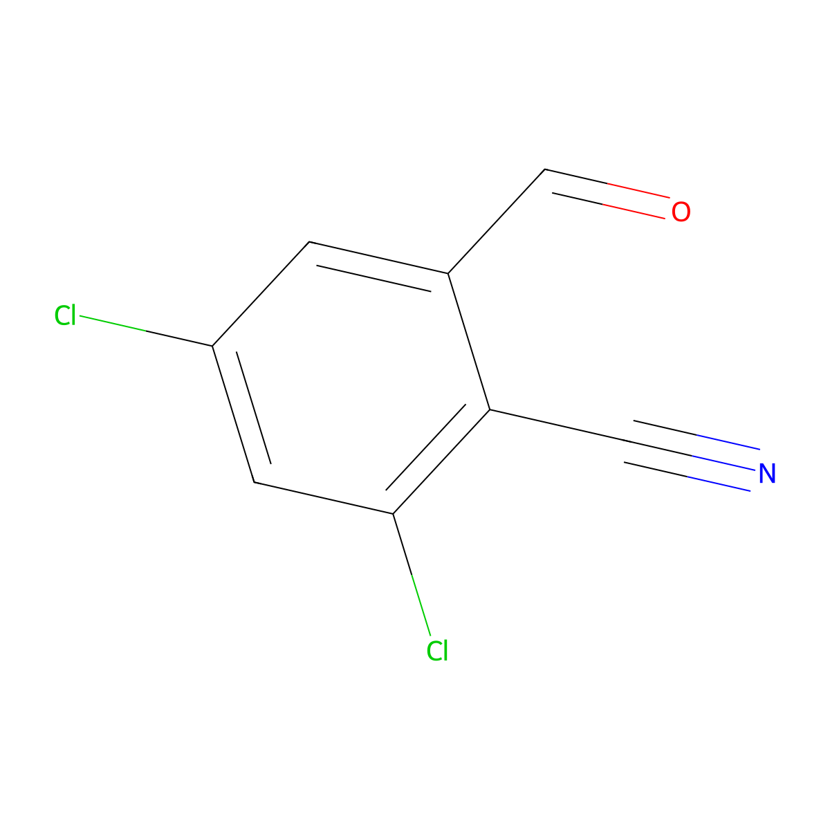 2,4-Dichloro-6-formylbenzonitrile molecular structure, CAS 2248307-80-2