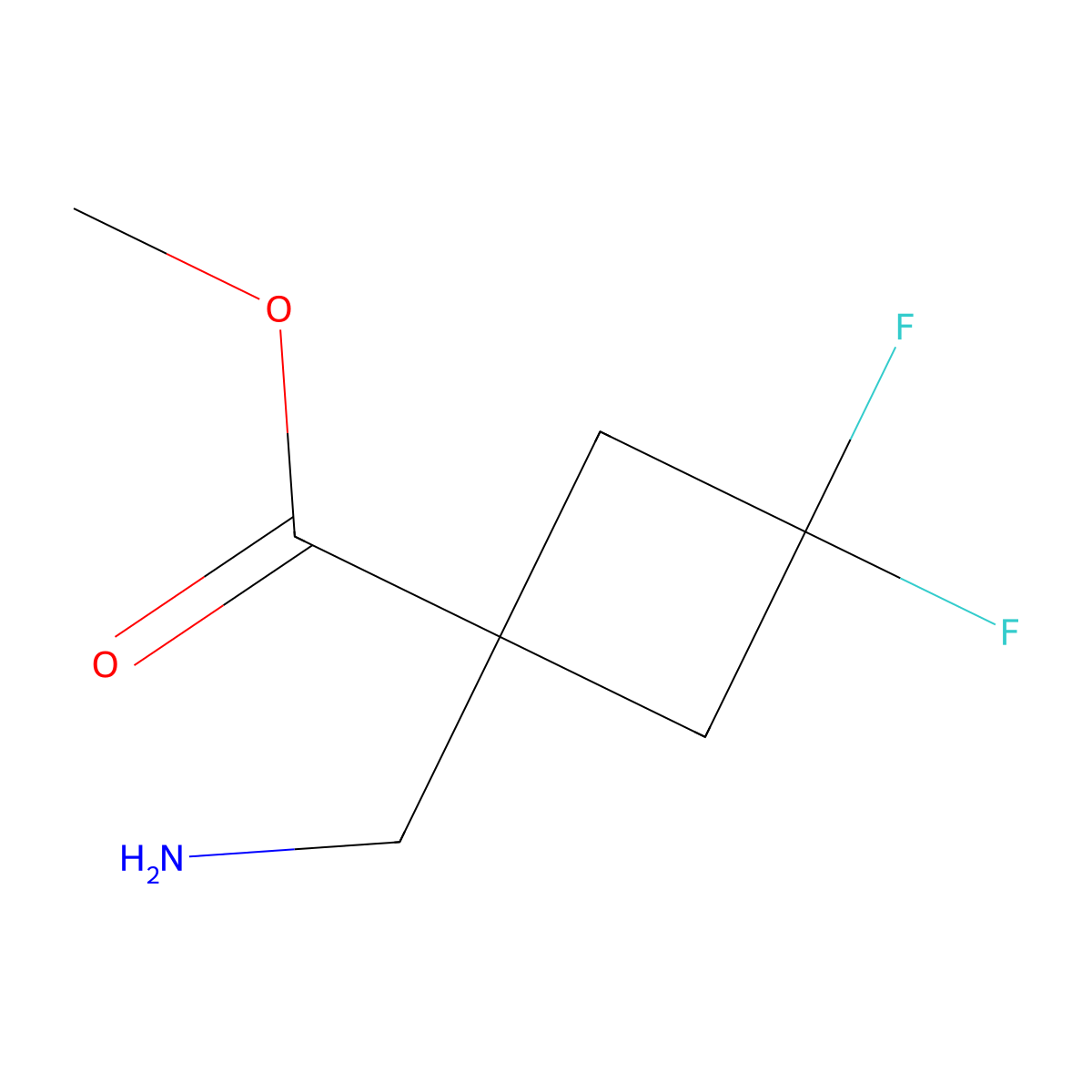 Methyl 1-(aminomethyl)-3,3-difluorocyclobutane-1-carboxylate molecular structure, CAS 2248308-20-3