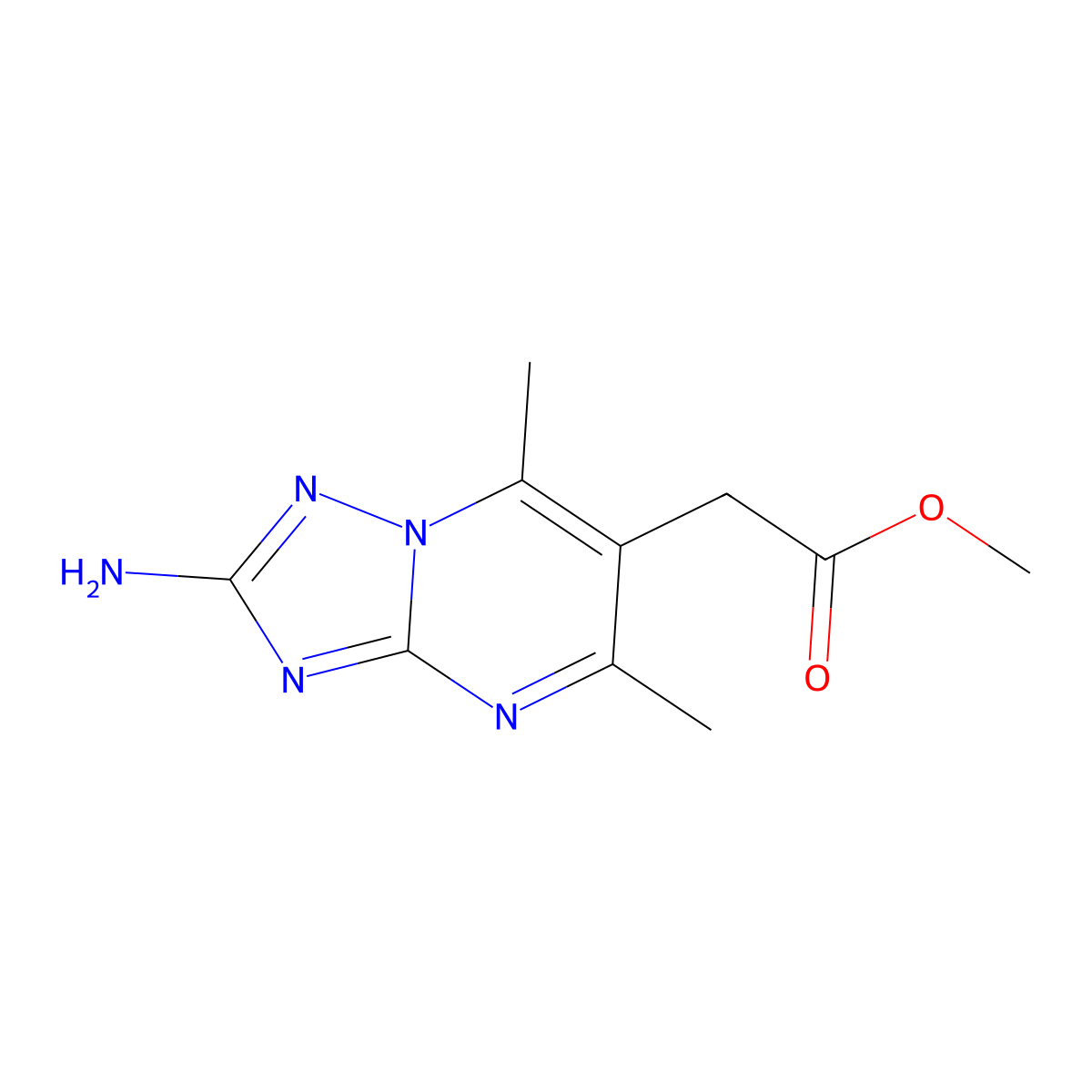 Methyl 2-{2-amino-5,7-dimethyl-[1,2,4]triazolo[1,5-a]pyrimidin-6-yl}acetate molecular structure, CAS 2248308-31-6