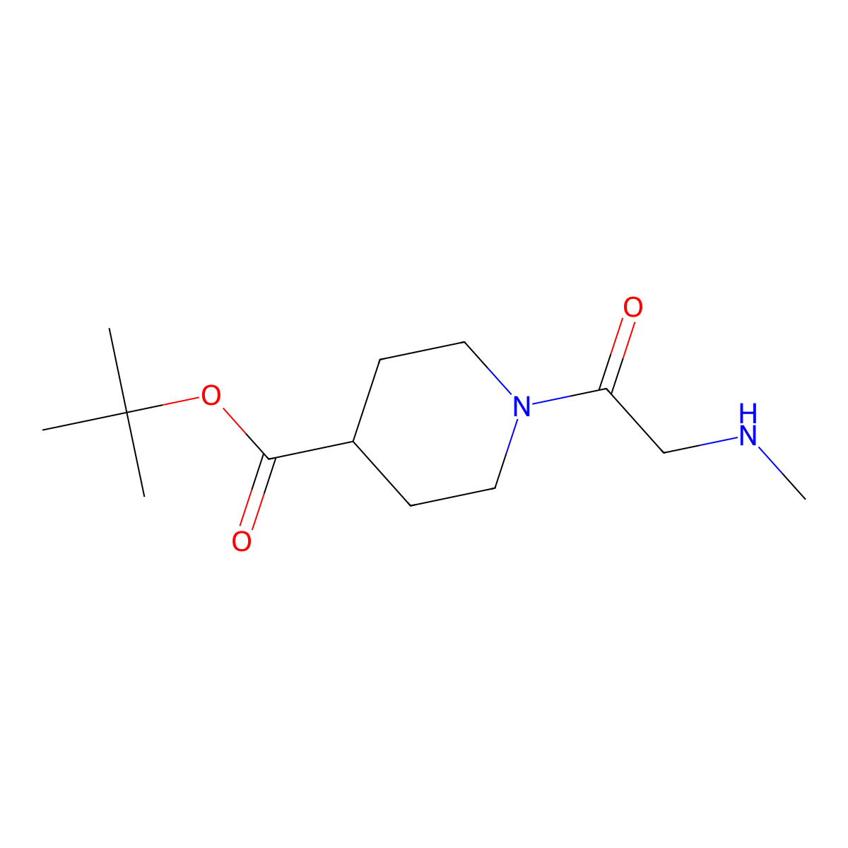 Tert-butyl 1-[2-(methylamino)acetyl]piperidine-4-carboxylate molecular structure, CAS 2248308-39-4