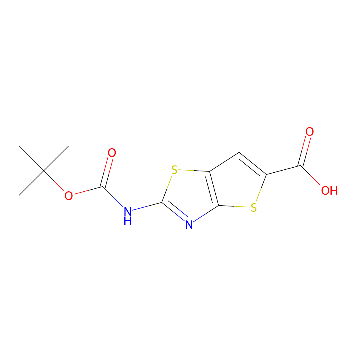 2-{[(Tert-butoxy)carbonyl]amino}thieno[2,3-d][1,3]thiazole-5-carboxylic acid molecular structure, CAS 2248309-25-1
