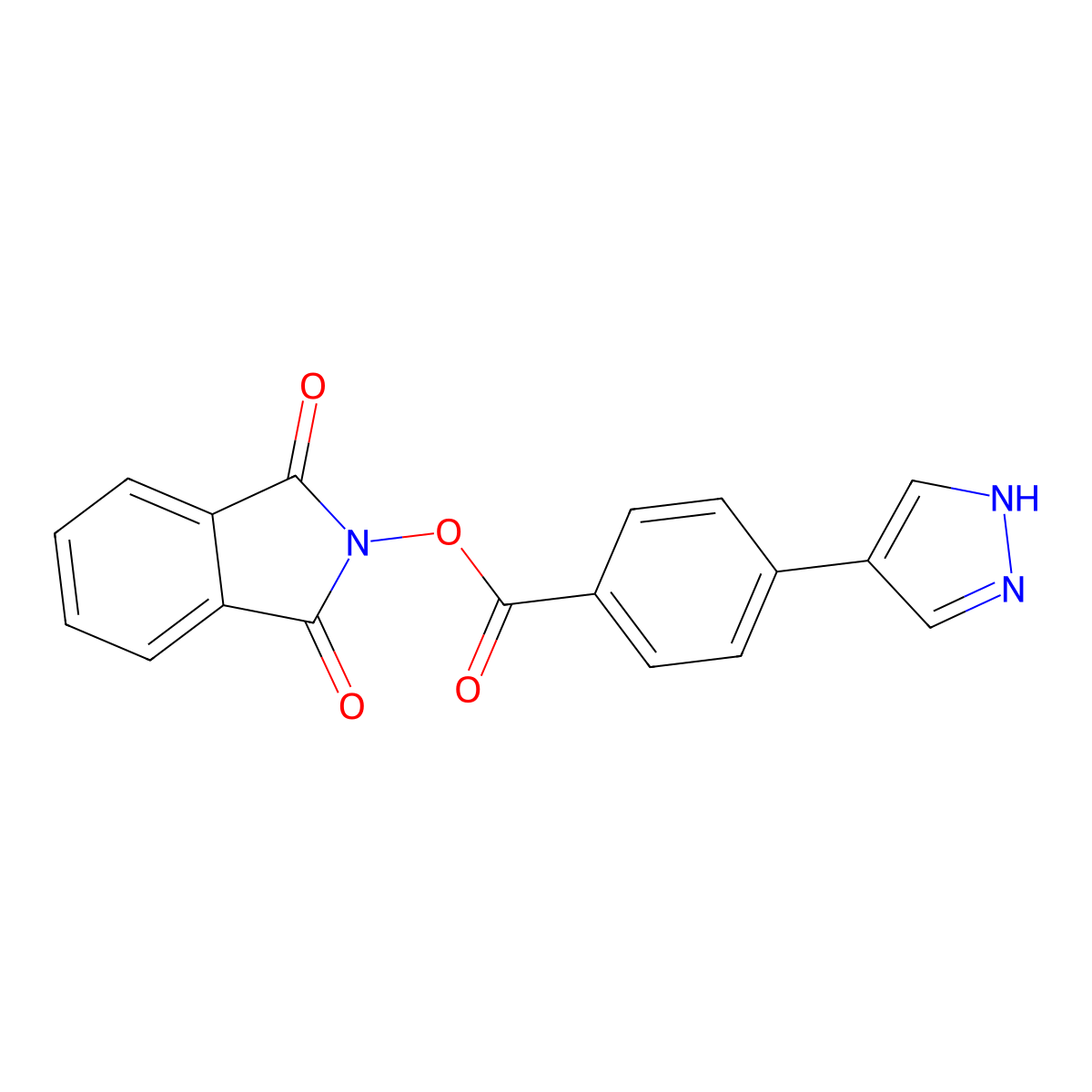 1,3-dioxo-2,3-dihydro-1H-isoindol-2-yl 4-(1H-pyrazol-4-yl)benzoate molecular structure, CAS 2248310-28-1