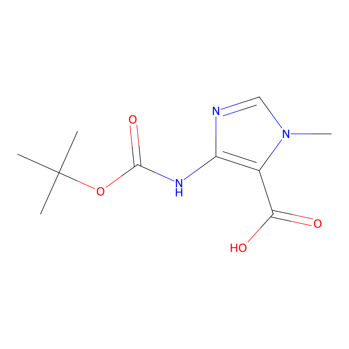 4-{[(tert-butoxy)carbonyl]amino}-1-methyl-1H-imidazole-5-carboxylic acid molecular structure, CAS 2248310-45-2