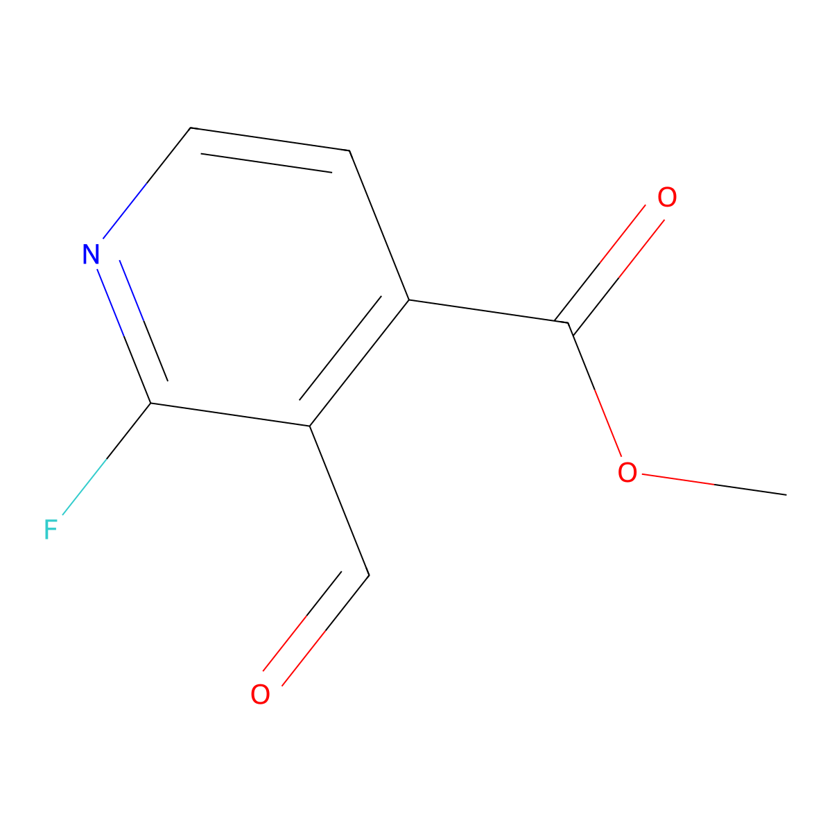 Methyl 2-fluoro-3-formylpyridine-4-carboxylate molecular structure, CAS 2248310-77-0