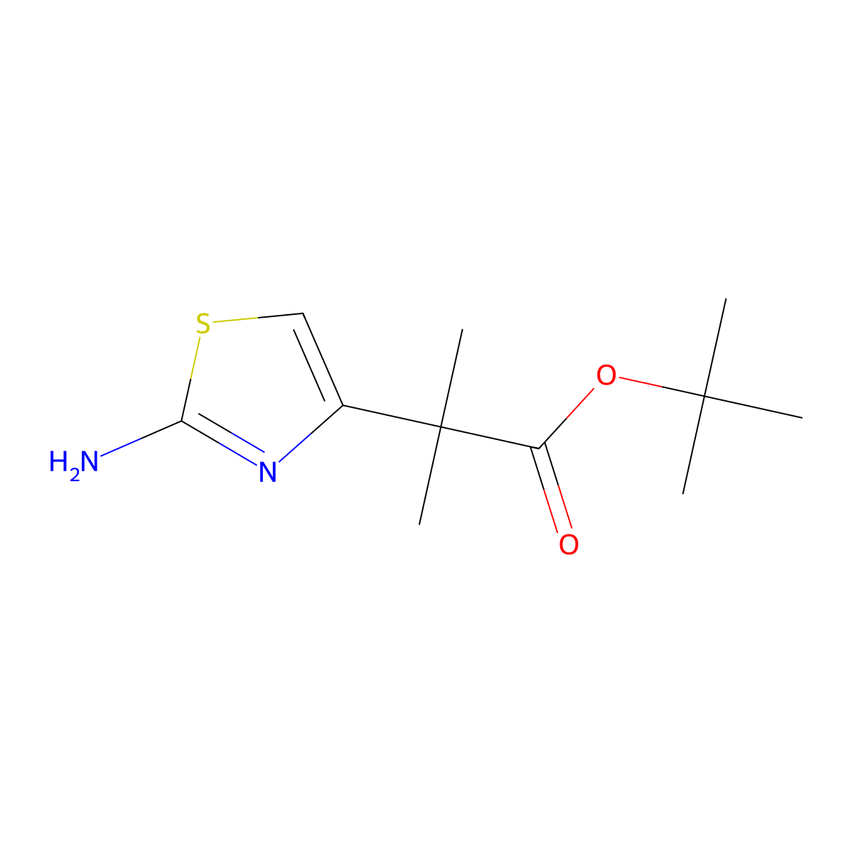 Tert-butyl 2-(2-amino-1,3-thiazol-4-yl)-2-methylpropanoate molecular structure, CAS 2248310-85-0