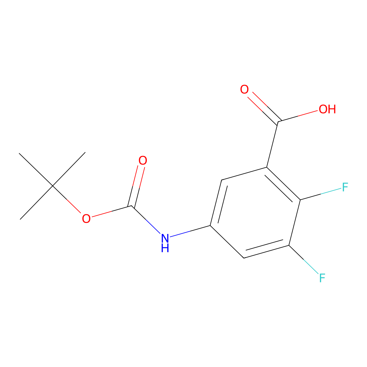 5-{[(Tert-butoxy)carbonyl]amino}-2,3-difluorobenzoic acid molecular structure, CAS 2248311-16-0