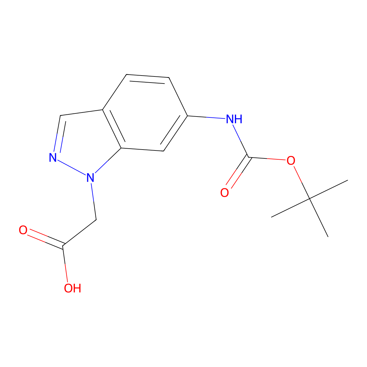 2-(6-{[(tert-butoxy)carbonyl]amino}-1H-indazol-1-yl)acetic acid molecular structure, CAS 2248311-31-9